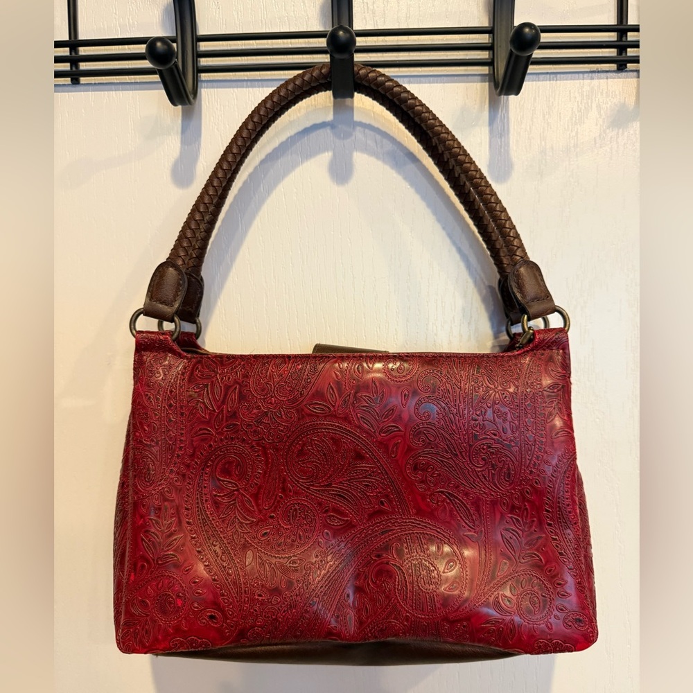 Relic Red Paisley Leather Handbag